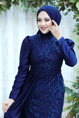 moda selvim Mahidevran Saten Abiye 6457YG95 Laci - Thumbnail