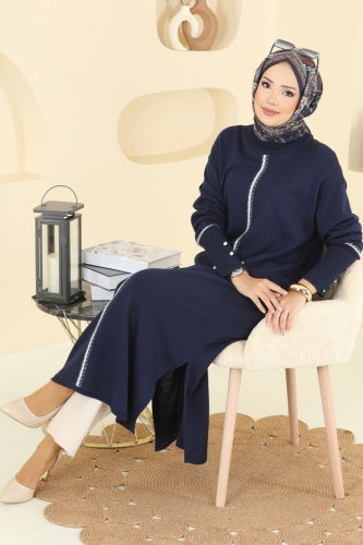 K.L.B. - Manşeti Aksesuar Düğmeli Tunik 0021KLB1050 Laci