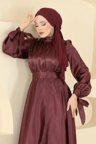 A.S.M.K. - Manşeti Bağcık Detaylı Abiye 2746ASMK1074 Bordo