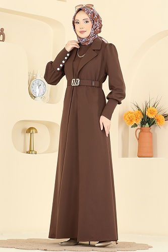 moda selvim Manşeti Düğmeli 2 li Takım 2822SL432 Kahve - Thumbnail