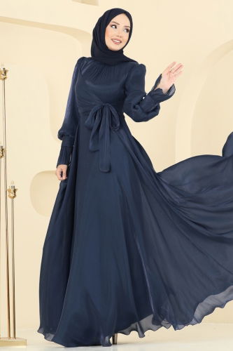 E.L.C. - Manşeti Düğmeli Organze Abiye 2826ELC1143 Laci