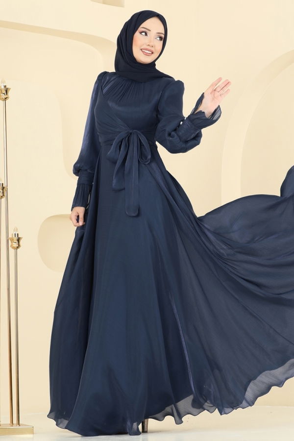 Modaselvim ABİYE Manşeti Düğmeli Organze Abiye 2826ELC1143 Laci