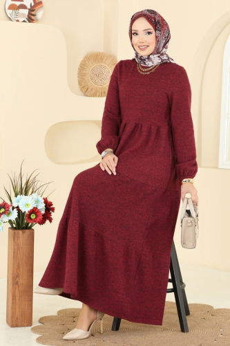 K.T.R. - Manşeti Lastik Detaylı Elbise 3065KTR750 Kırmızı