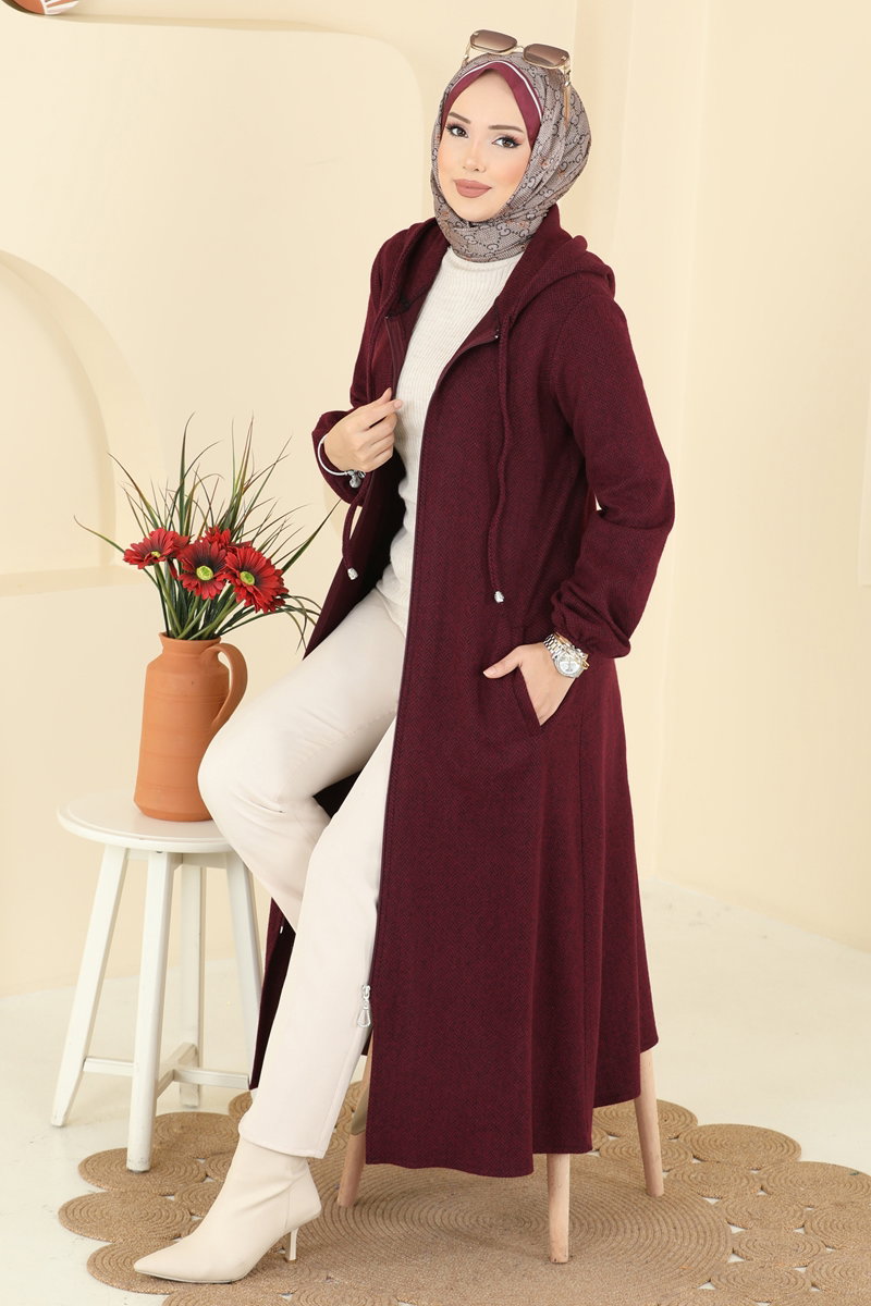 Manşeti Lastikli Balıksırtı Kap 24084UKBK1160 Bordo