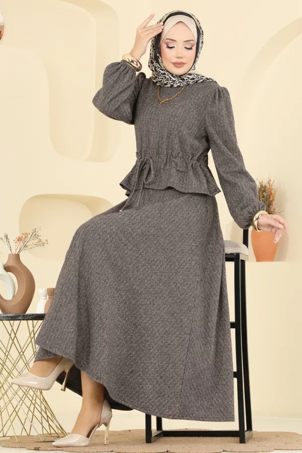 Modaselvim Kombin Manşeti Lastikli Balıksırtı Takım 24080UKBK1160 Vizyon