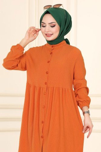 moda selvim Manşeti Lastikli Bürümcük Kap 1012YNS793 Oranj - Thumbnail