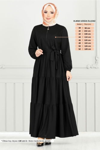 MRV D.L.B. - Manşeti Lastikli Ferace 1202DLB1090-M Siyah