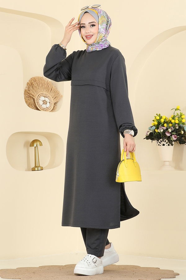 S.B.L. - Manşeti Lastikli İki İplik Takım 1914SBL832 Antrasit