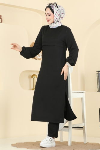 S.B.L. - Manşeti Lastikli İki İplik Takım 1914SBL832 Siyah