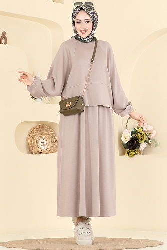 moda selvim Manşeti Lastikli Modal Takım 2607ERK1158 Vizyon - Thumbnail