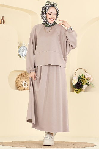 moda selvim Manşeti Lastikli Modal Takım 2607ERK1158 Vizyon - Thumbnail