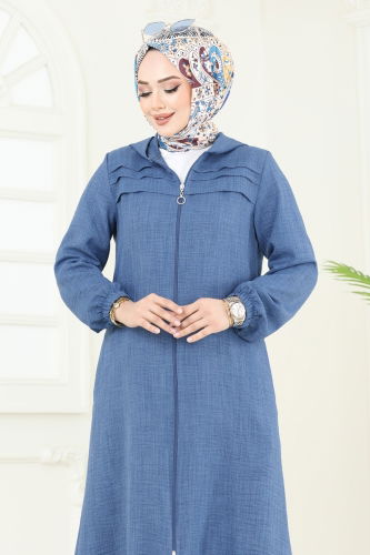 moda selvim Manşeti Lastikli Takım 9012S324 İndigo - Thumbnail