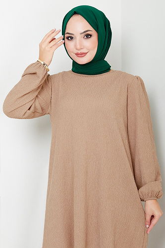 moda selvim Manşeti Lastikli Tesettür Takım 14685ZNK903-M Vizyon - Thumbnail