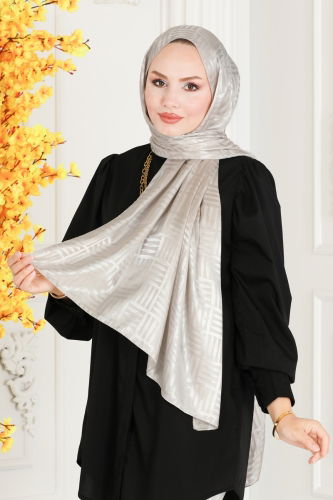 moda selvim شال جاكار بنقشة مطابقة حجر 304MSC814 - Thumbnail