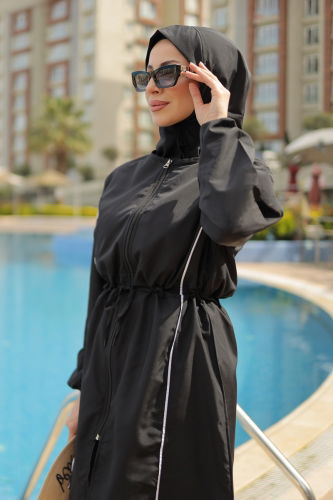 moda selvim ملابس سباحة أسود 20530ETT926 - Thumbnail