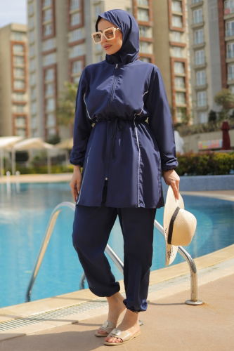 moda selvim Mayo 20530ETT926 Navy Blue - Thumbnail