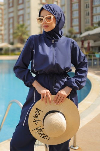 moda selvim ملابس سباحة كحلي 20530ETT926 - Thumbnail