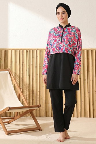 moda selvim Mayo 886ART1138 Fuchsia - Thumbnail
