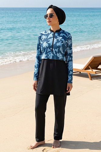 moda selvim Mayo 886ART1138 Navy Blue - Thumbnail