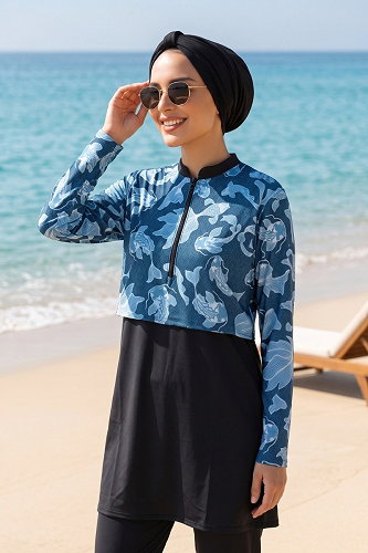 moda selvim Mayo 886ART1138 Navy Blue - Thumbnail
