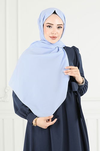 moda selvim Medine İpeği Şal Serisi 500MDL873 Bebe Mavisi - Thumbnail
