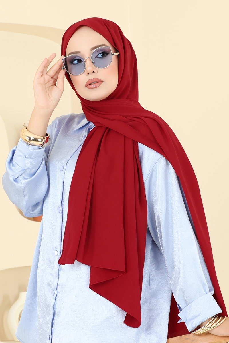 Medine İpeği Şal Serisi 500MDL873 Bordo