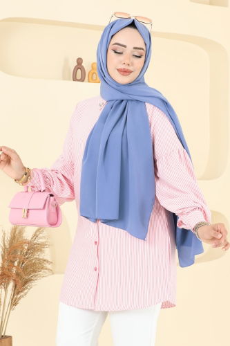 P.L.K. - Medine İpeği Şal Serisi 504MDLK1153 Açık İndigo