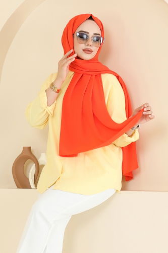 P.L.K. - Medine İpeği Şal Serisi 504MDLK1153 Oranj