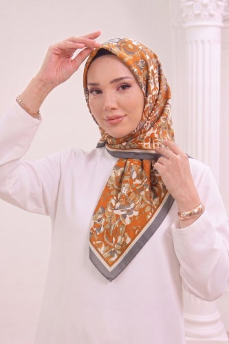 E.R.B.K. - Mercan Desen Soft Eşarp 518ERBK1201 Oranj