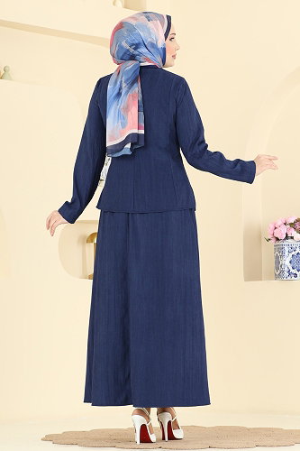 moda selvim Metal Çıtçıt Detaylı Takım 5355AL357 Laci - Thumbnail