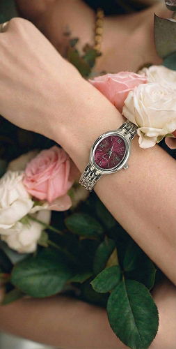 moda selvim Minimal Zarif Günlük Saat 8830CLSK1184 Gümüş&Bordo - Thumbnail