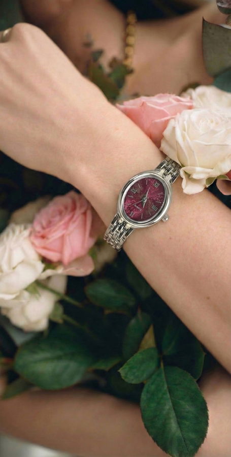 Modaselvim SAAT Minimal Zarif Günlük Saat 8830CLSK1184 Gümüş&Bordo