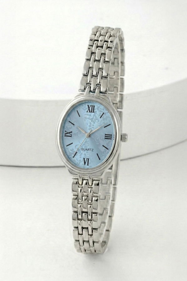 Modaselvim SAAT Minimal Zarif Günlük Saat 8830CLSK1184 Gümüş&Mavi