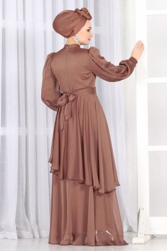moda selvim Mira Janjan Abiye 5396AB368 Leylak - Thumbnail