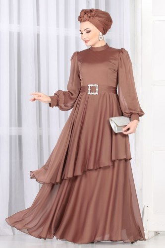 moda selvim Mira Janjan Abiye 5396AB368 Leylak - Thumbnail