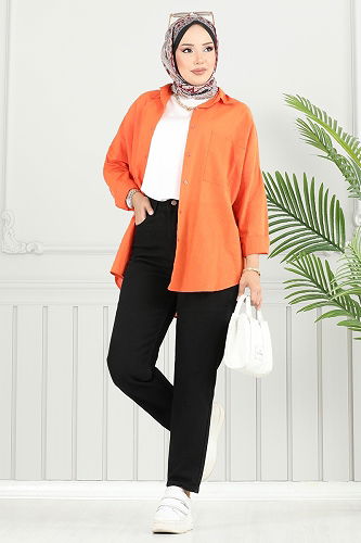 moda selvim Mom Kot Pantolon 4607DRN1147 Siyah Kot - Thumbnail