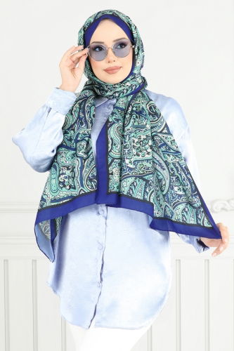 A.R.T. - Monogram Desen Soft Şal Serisi 708ART1138 Saks