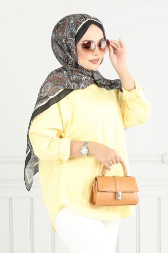 A.R.T. - Monogram Desen Soft Şal Serisi 708ART1138 Siyah