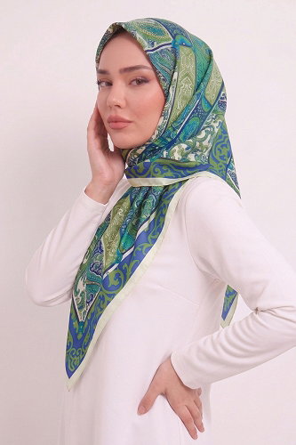 moda selvim Motif Desen Eşarp Serisi 188AFV475 Taş&Saks - Thumbnail
