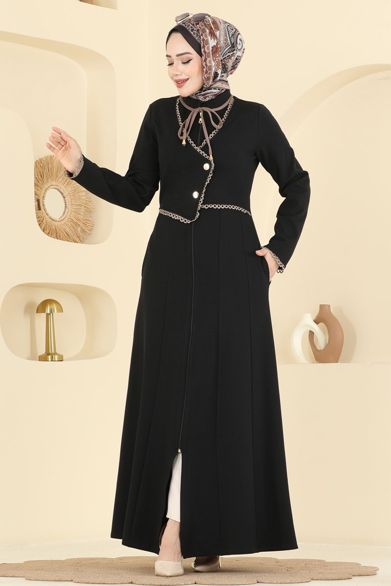 Motif Detaylı Tivit Ferace 2771SL432 Siyah