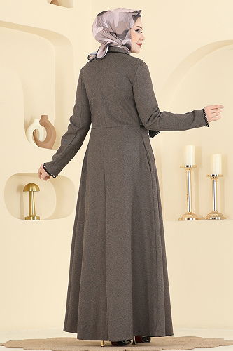 moda selvim Motif Detaylı Tivit Ferace 2771SL432 Vizyon - Thumbnail