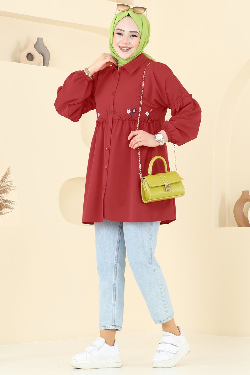 Nakış İşlemeli Tunik 4060ASN888 Kırmızı