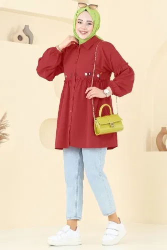 A.S.N. - Nakış İşlemeli Tunik 4060ASN888 Kırmızı