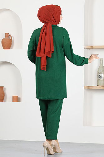 moda selvim Nakışlı İkili Takım NFC4438-M Zümrüt - Thumbnail