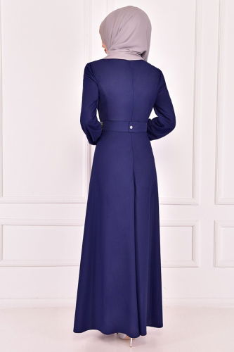 MRV A.S.M. - Necklace Hijab Dress ASM2435-M Indigo