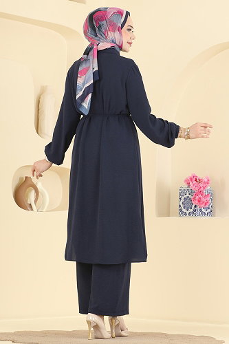 moda selvim Nervür Detaylı 2 li Takım 3458TRT545 Laci - Thumbnail