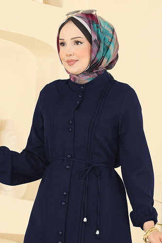 moda selvim Nervür Detaylı Bağcıklı Tunik 2910SLK540 Laci - Thumbnail