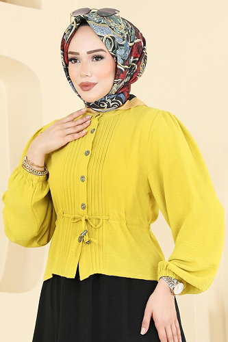 moda selvim Nervür Detaylı Etekli Takım 239ASN888 Asit&Siyah - Thumbnail