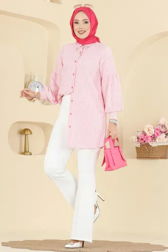 B.R.Z - Nervür Dikişli Krep Pantolon 1106BRZ597 Ekru