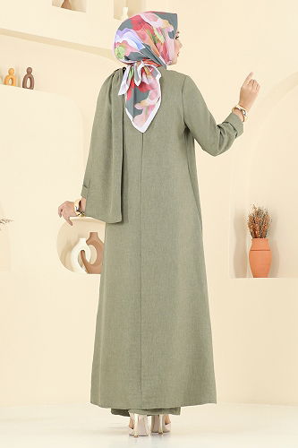 moda selvim Omuz Tokalı Sofia Takım 2005FON792 Haki - Thumbnail